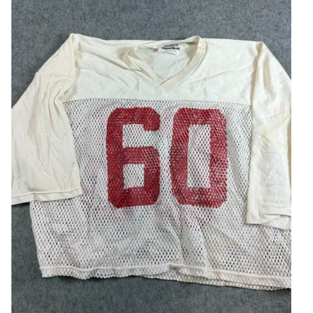 Vintage Wisconsin Badgers Mesh Football #60 Jersey Men XXL Sand Knit Team Issue